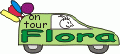Window Color Bild - on tour - Auto mit Namen - Flora