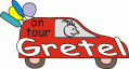 Window Color Bild - on tour - Auto mit Namen - Gretel
