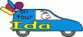 Window Color Bild - on tour - Auto mit Namen - Ida