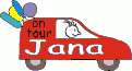 Window Color Bild - on tour - Auto mit Namen - Jana