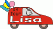 Window Color Bild - on tour - Auto mit Namen - Lisa