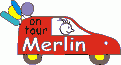 Window Color Bild - on tour - Auto mit Namen - Merlin