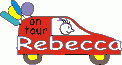 Window Color Bild - on tour - Auto mit Namen - Rebecca