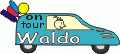 Window Color Bild - on tour - Auto mit Namen - Waldo