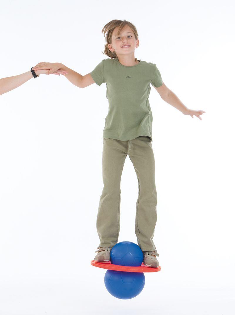 Moonhopper für Kinder - Der Moonhopper mit seiner extra stabilen Platte schult die Koordination, das Gleichgewicht und die Stabilität.  Moonhopper für Kinder - Hüpfball mit extra stabiler Platte
