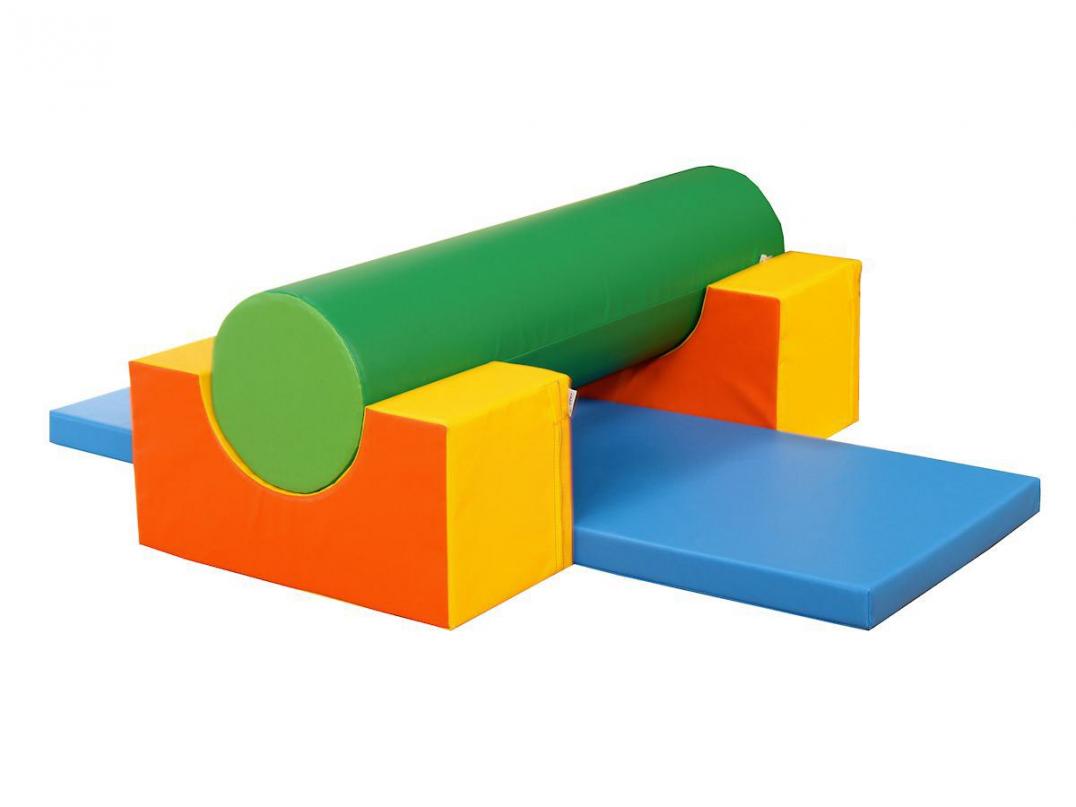 Baumodul MAXI - Walze - Eine Walze gebaut aus Bausteinen von Bänfer bietet Bewegung und Spaß für Kinder, egal, ob man darunter durchkriecht oder darüber klettert. Baumodul MAXI - Walze - gefertigt in Deutschland