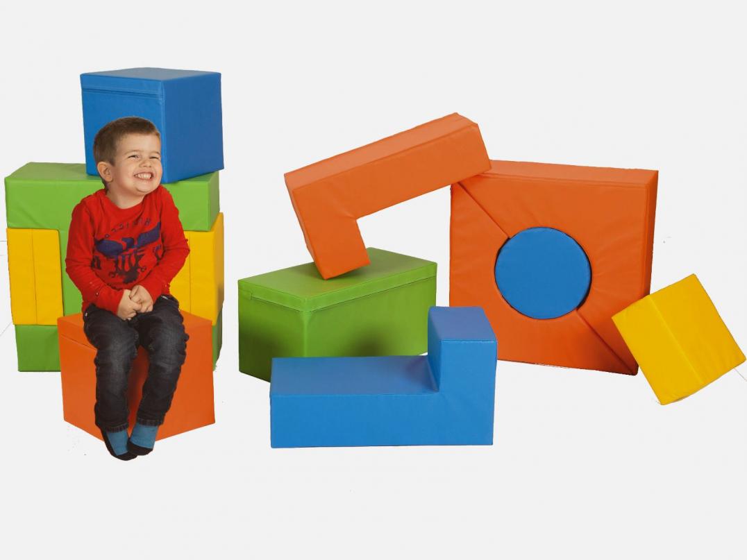 Bewegungsbausteine von Bänfer - Motorikbausteine fördern spielerisch Motorik, Kreativität und sicheres Bauen - weich, bunt und sicher! Bewegungsbausteine von Bänfer - gefertigt in Deutschland