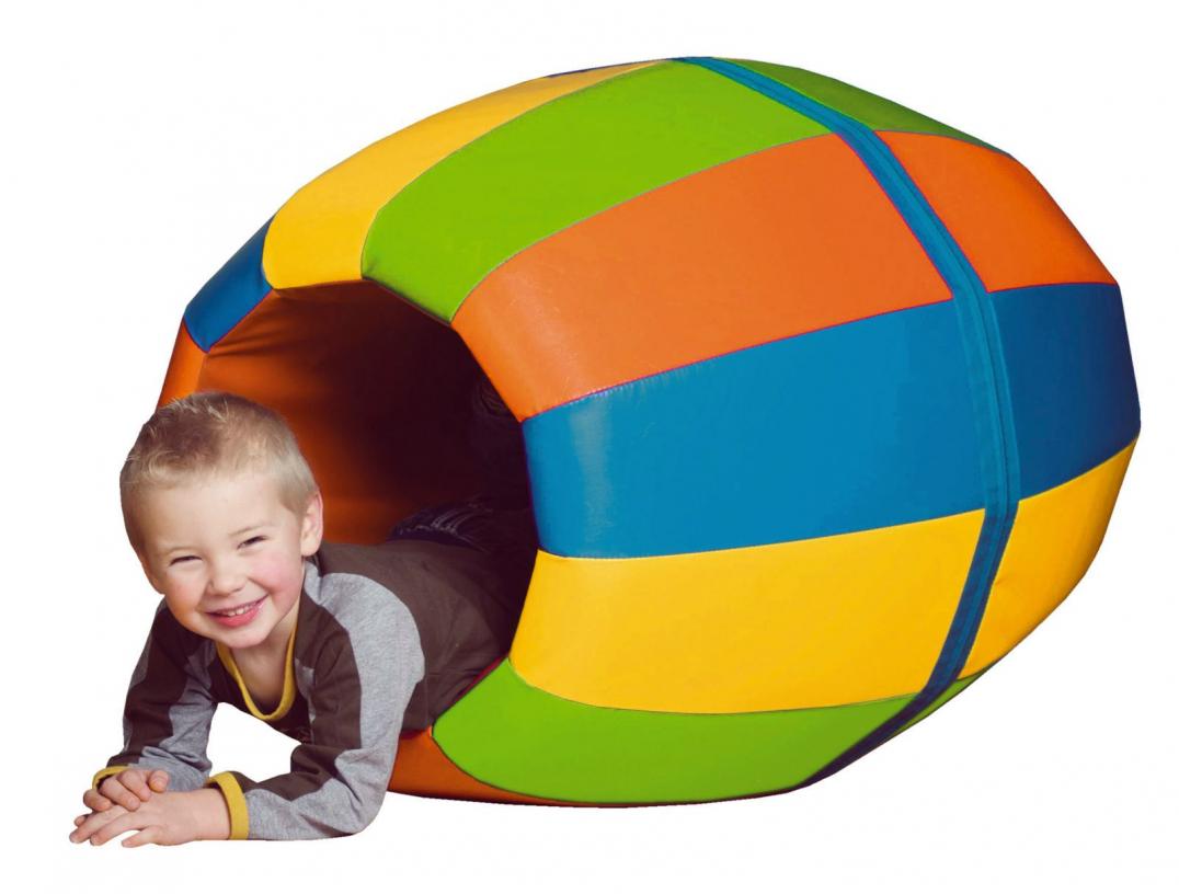 Motorik-Element-Spieltonne - Ob reinkrabbeln, herumrollen oder relaxen, die Spieltonne bietet diverse Möglichkeiten für Kinder in Bewegung zu kommen. Motorik-Element-Spieltonne - gefertigt in Deutschland