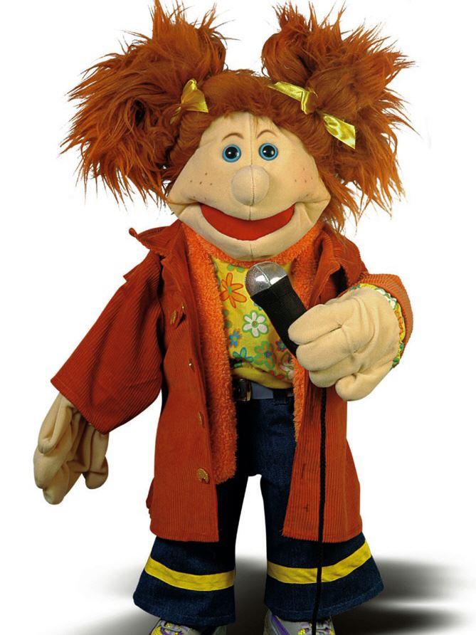 Handpuppe Living Puppets - Sängerin - menschliche Handpuppe / Therapiehandpuppe mit Klappmaulprinzip Handpuppe Living Puppets - Sängerin