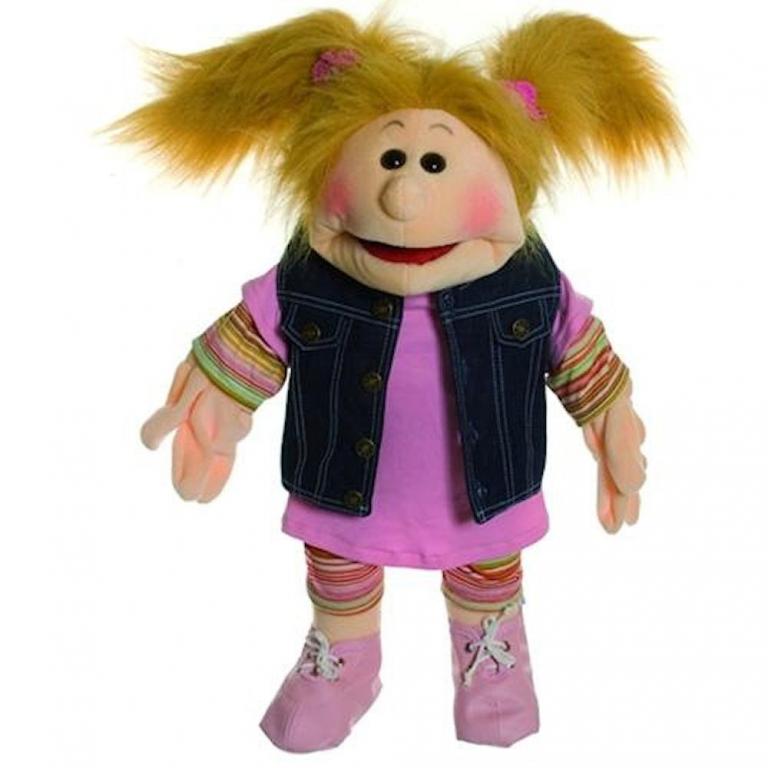 Handpuppe Living Puppets - Fibi mit Zöpfen