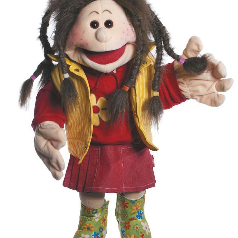 Handpuppe Living Puppets - Lene mit Rastazöpfen