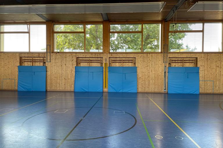 Ansicht Sprossenwände mit Prallschutz