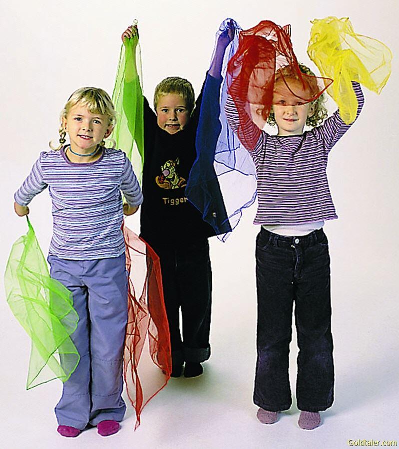 Jongliertücher farbig von Gonge - Jongliertücher sind seit vielen Jahren als Standardausstattung in Kindergärten, Schulen, Senioreneinrichtungen und bei Therapien im Einsatz. Jongliertücher farbig von Gonge